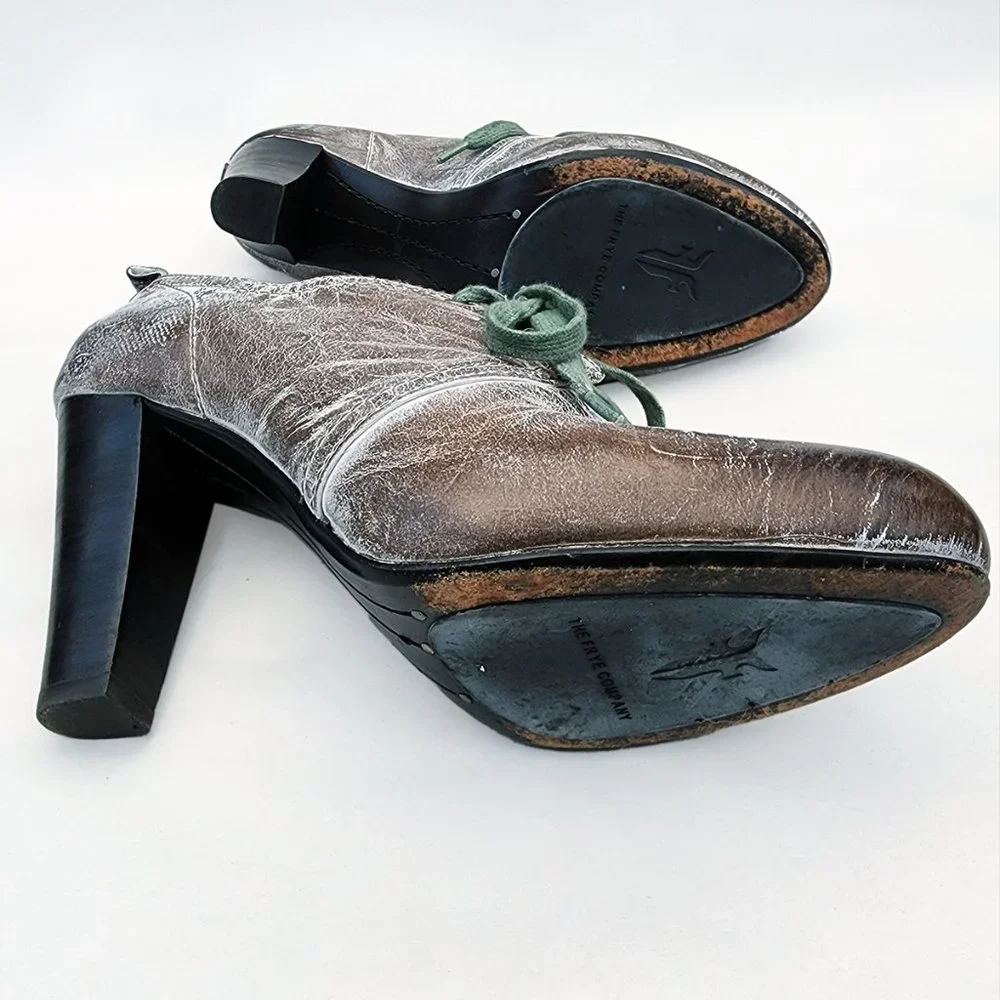 Frye Ankle Boots with Green Laces - Picture 5 of 7